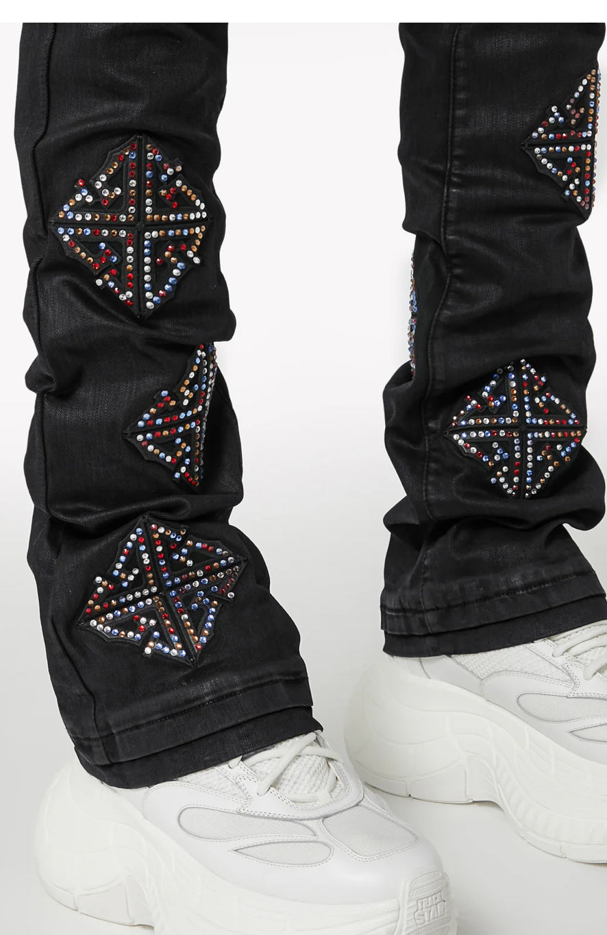 GUAPI OBSIDIAN BLACK MOSAIC DENIM