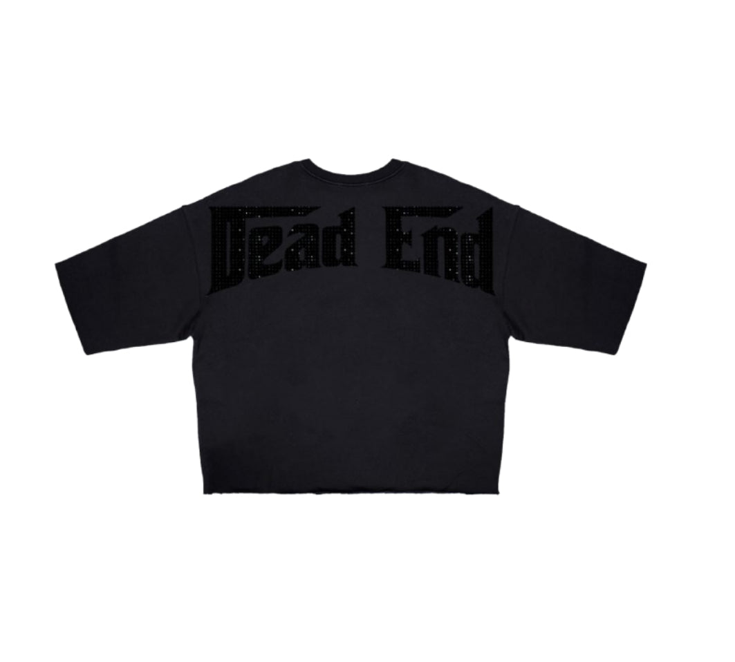 ROKU DEAD END RHINESTONES CROPPED TEE