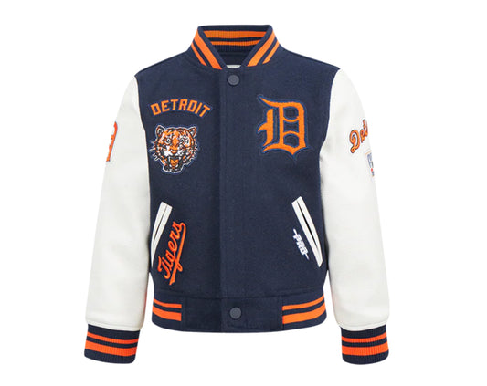 PRO STANDARD MLB DETROIT TIGERS RETRO CLASSIC TODDLER BOYS RIB WOOL VARSITY JACKET