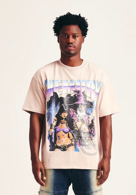 MEMORY LANE HEAVY METAL TEE 0 LT PINK