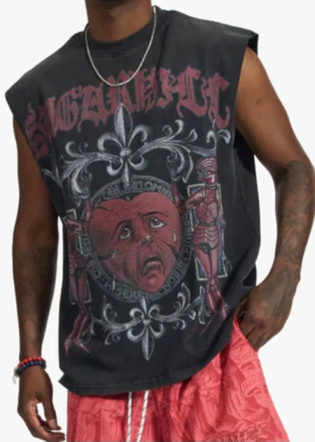 SUGARHILL PESTILENCE" CUTOFF TEE (BLACK VINTAGE)