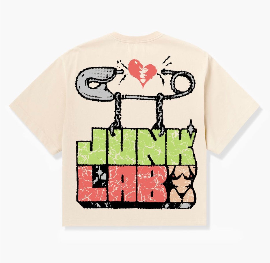 JUNK LAB "PIN PUNK" T-SHIRT (CREAM)