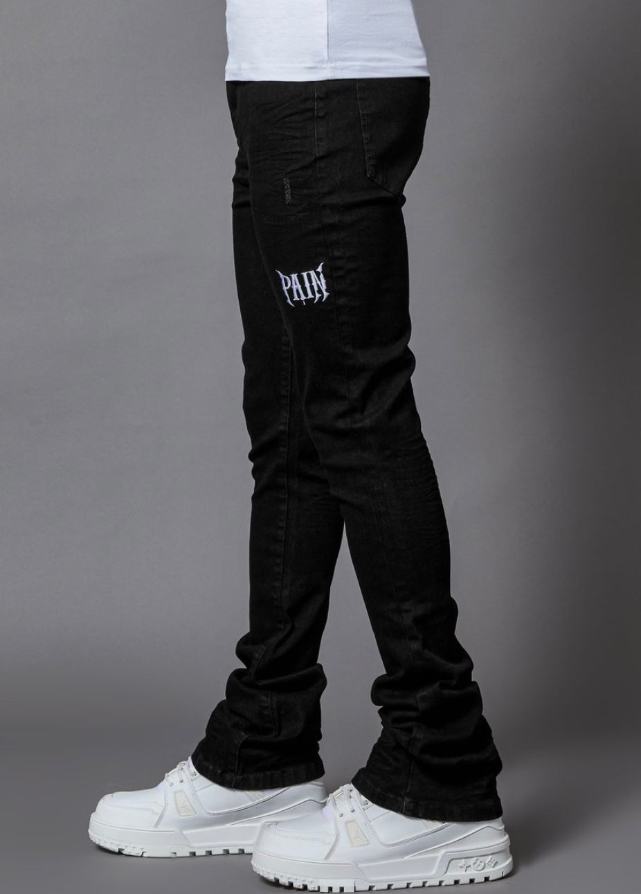 PAIN Jet Black Stacked Denim