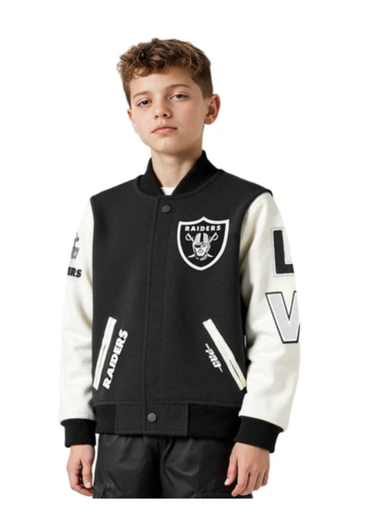 PRO STANDARD NFL LAS VEGAS RAIDERS CLASSIC BIG BOYS WOOL VARSITY JACKET