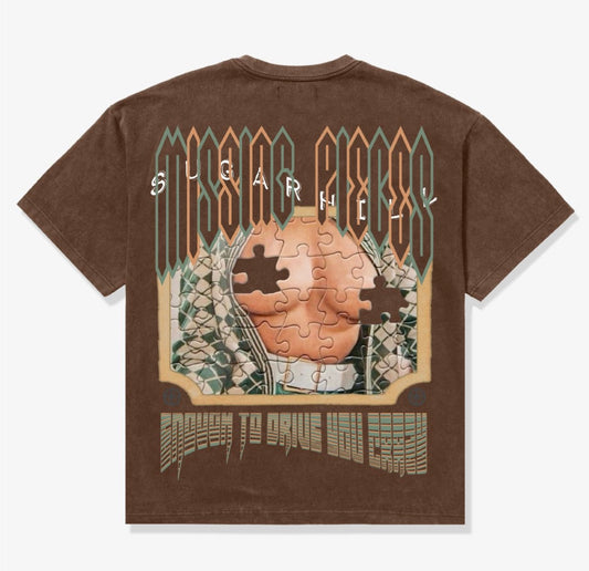 SUGARHILL "JIGSAW" T-SHIRT (BROWN VINTAGE)