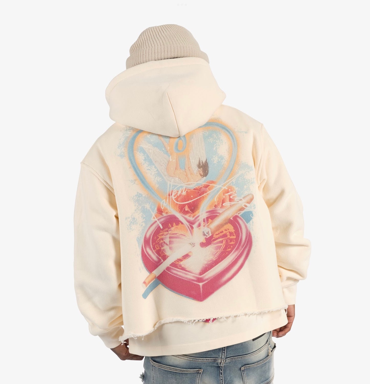 SUGARHILL "FALLEN" CROPPED HOODIE (CREAM VINTAGE)