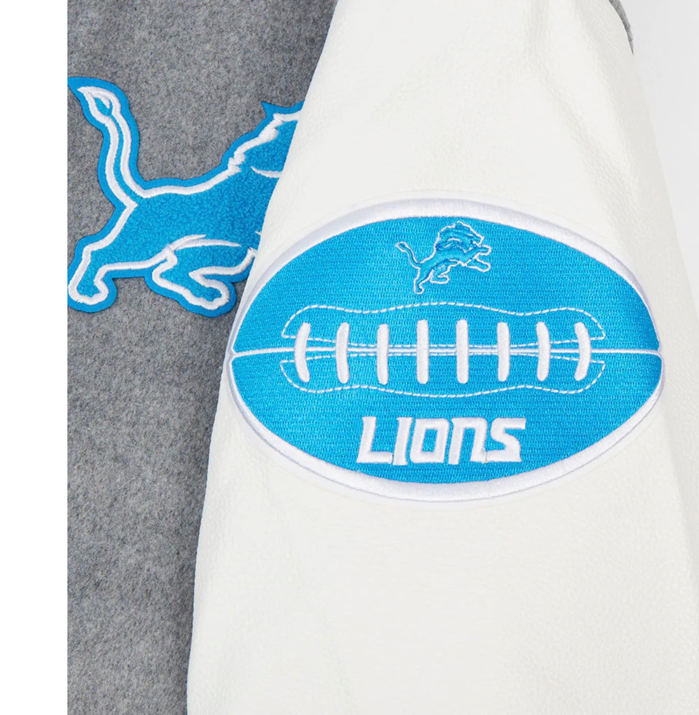 PRO STANDARD NFL DETROIT LIONS OLD ENGLISH MEN'S VARSITY JACKET