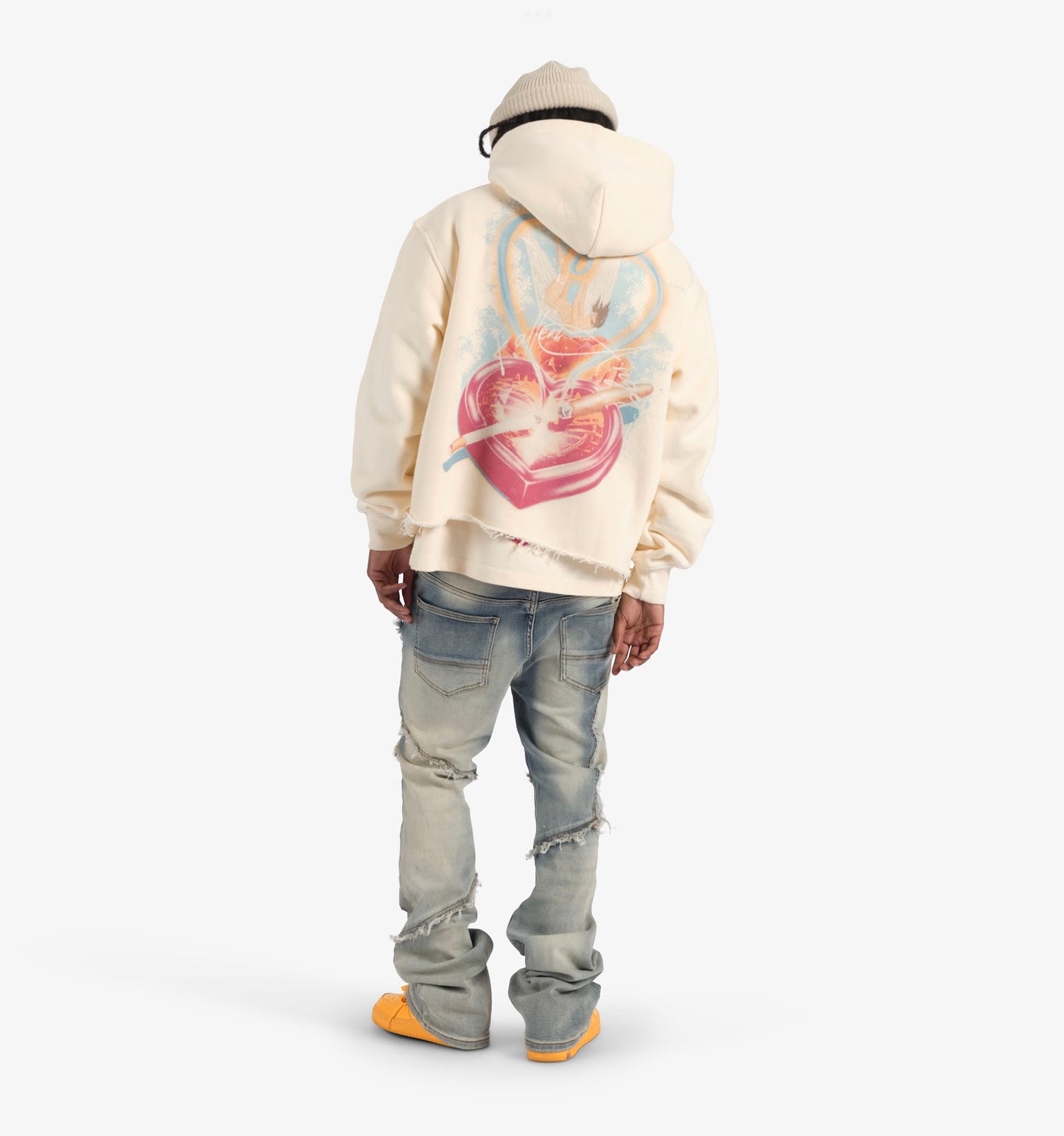 SUGARHILL "FALLEN" CROPPED HOODIE (CREAM VINTAGE)