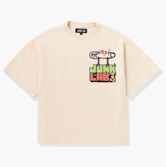 JUNK LAB "PIN PUNK" T-SHIRT (CREAM)