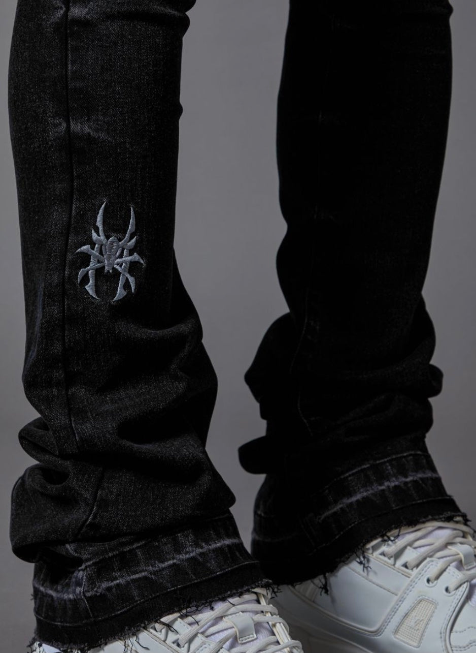 PAIN Washed Black Stacked Denim