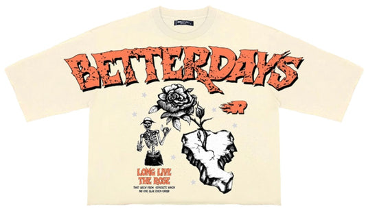 210 GSM 100% COTTON BETTER DAYZ CROPPED DROP SHOULDER TEE WITH RHINESTONE DETAILS
