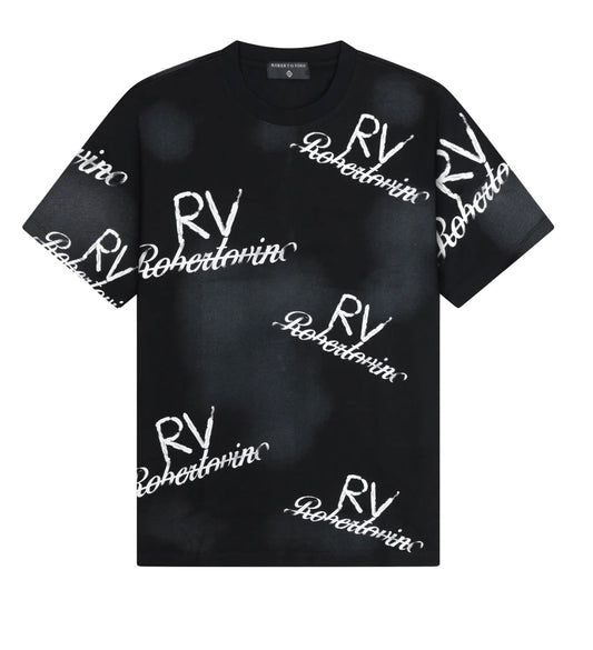 ROBERTO VINO All Over RV Tee - Black