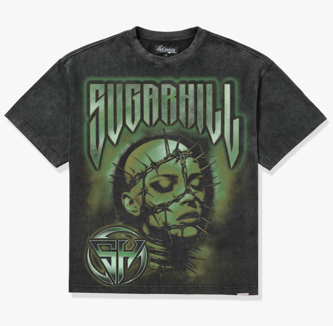 SUGARHILL "PROMETHEUS" T-SHIRT (BLACK/LIME)
