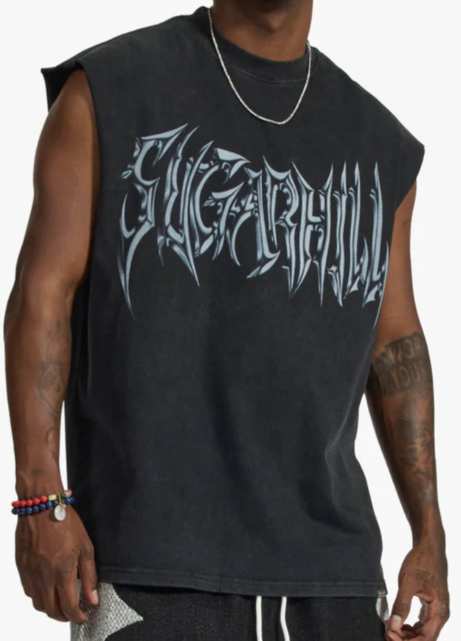 "SUGARHILL MEDUSA" CUTOFF TEE (BLACK VINTAGE)