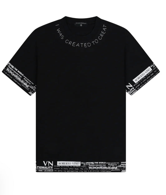 ROBERTO VINO Created to Create Tee - Black