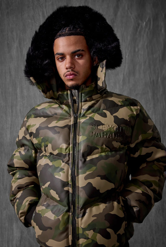 SEE YOU IN PARADISE THE WILD ONE CAMO PUFFER JACKET (VINTAGE CAMO)