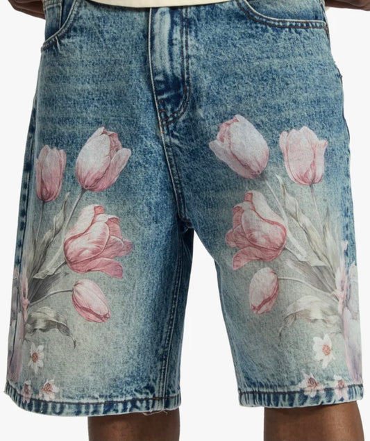 "SUGARHILL HEAVENS GATE" JORTS (LIGHT WASH)