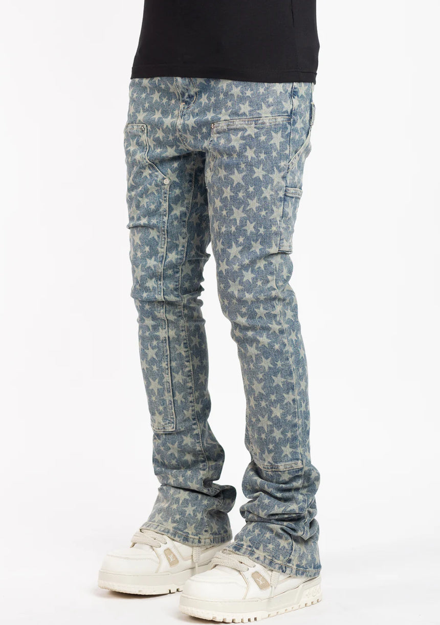 GUAPI VINTAGE BLUE LASER STARS DENIM