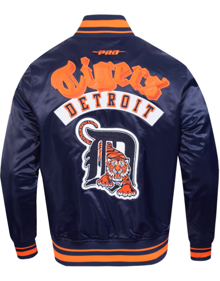 PRO STANDARD MLB DETROIT TIGERS BEST OF MEN'S RIB SATIN JACKET