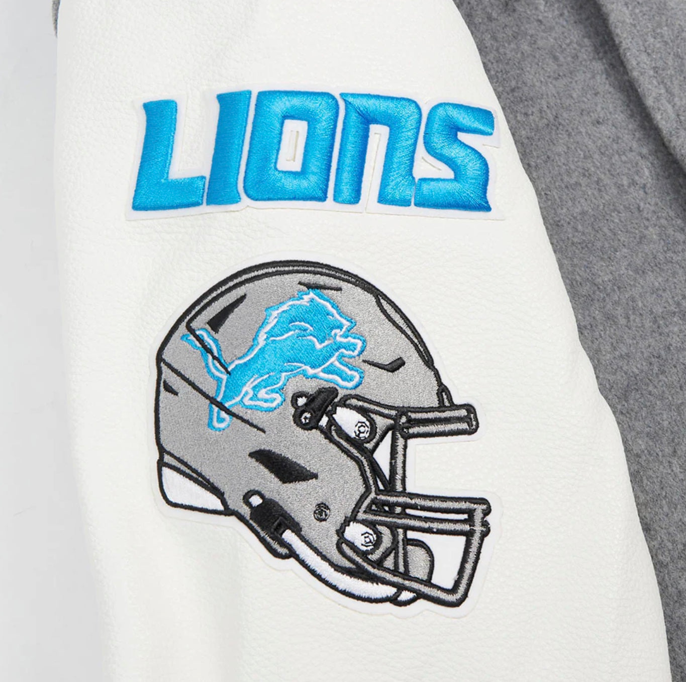 PRO STANDARD NFL DETROIT LIONS OLD ENGLISH MEN'S VARSITY JACKET