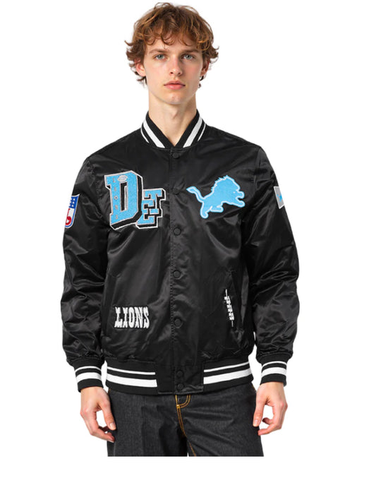 PRO STANDARD NFL DETROIT LIONS BEST OF MEN'S RIB SATIN JACKET