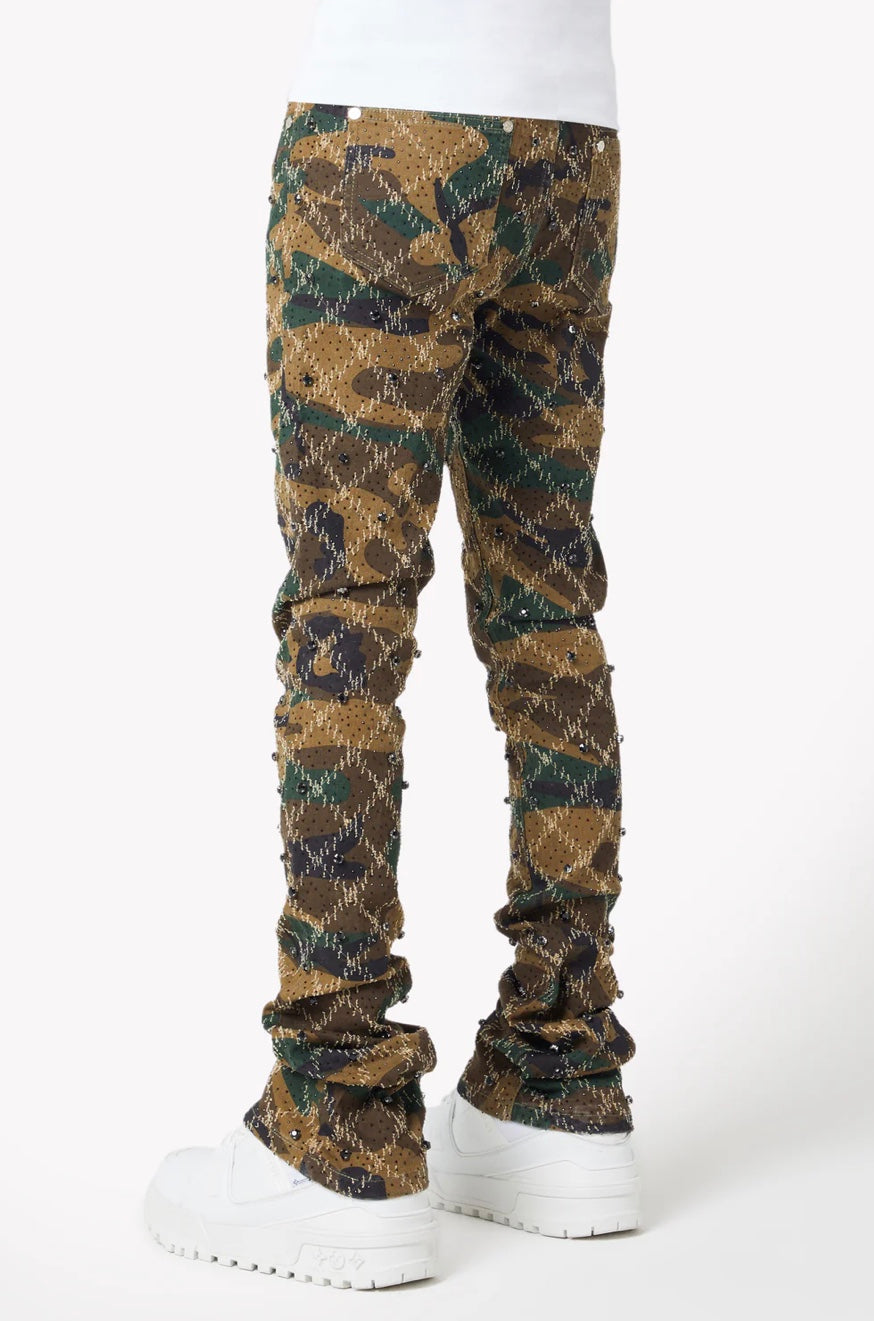 GUAPI Camo Embellished Denim