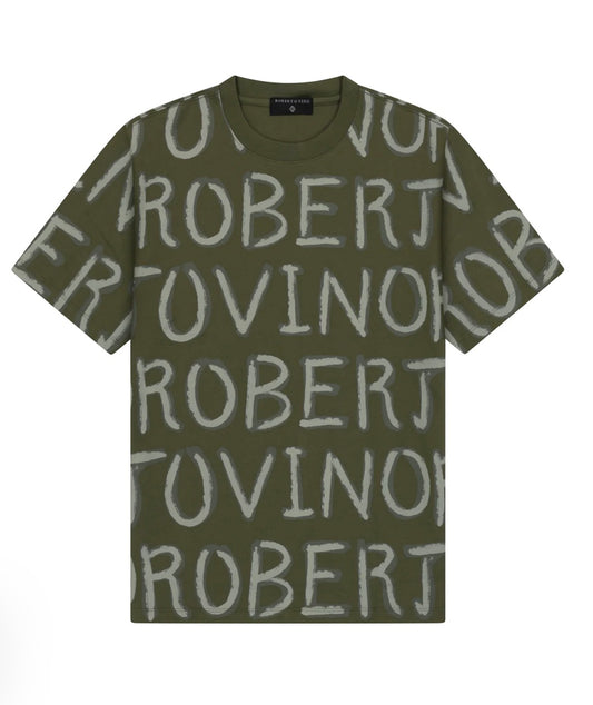 ROBERTO VINO All Over Tee - Olive Green