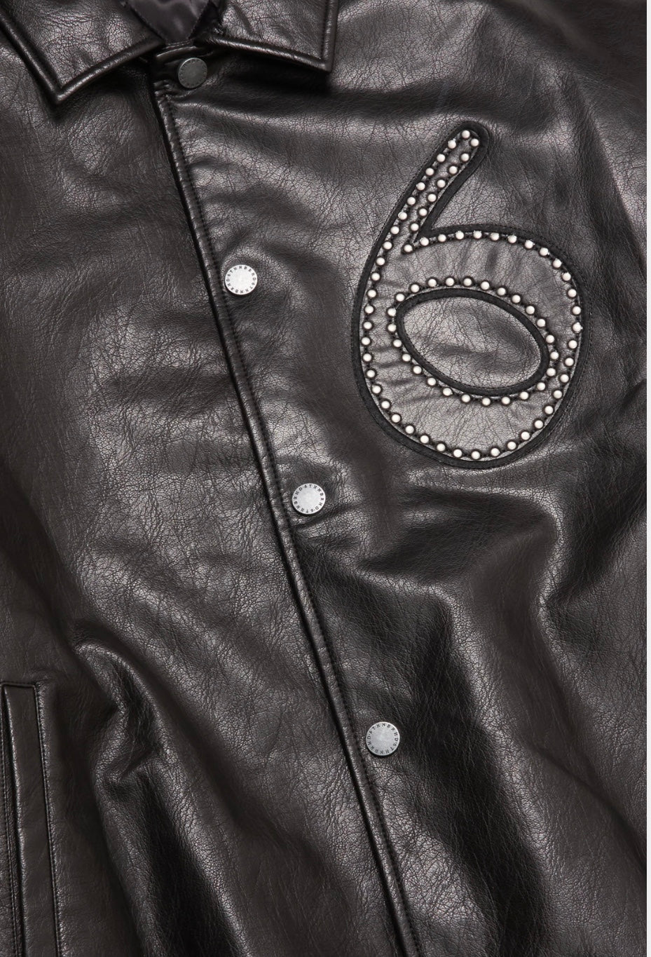 6THNBRHD Star Studded Leather Jacket