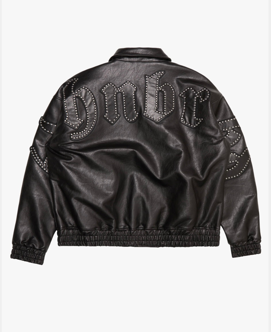 6THNBRHD Star Studded Leather Jacket