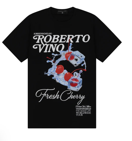 ROBERTO VINO Fresh Cherry Tee Black