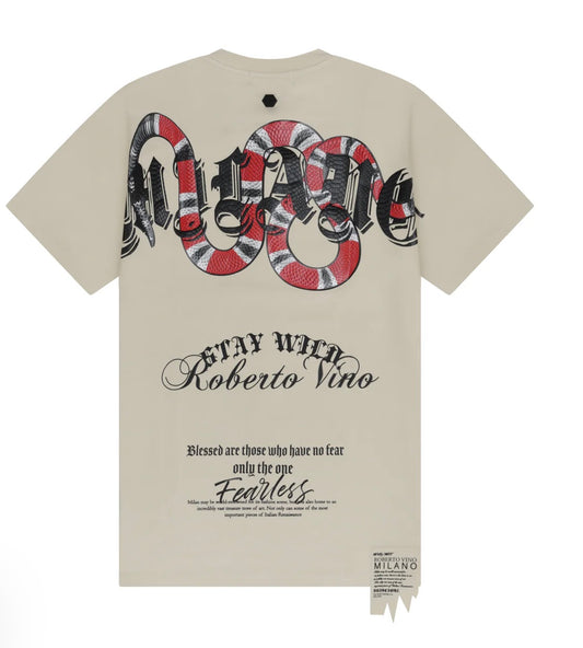 ROBERTO VINO Wild Snake Tee - Beige