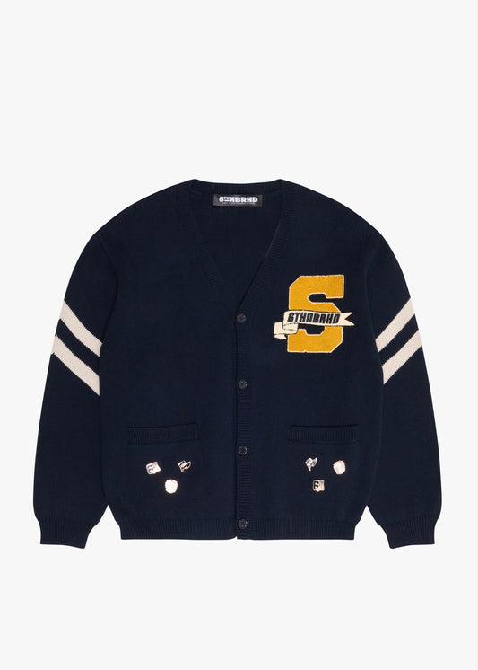 6THNBRHD Euro Navy Blue Cardigan