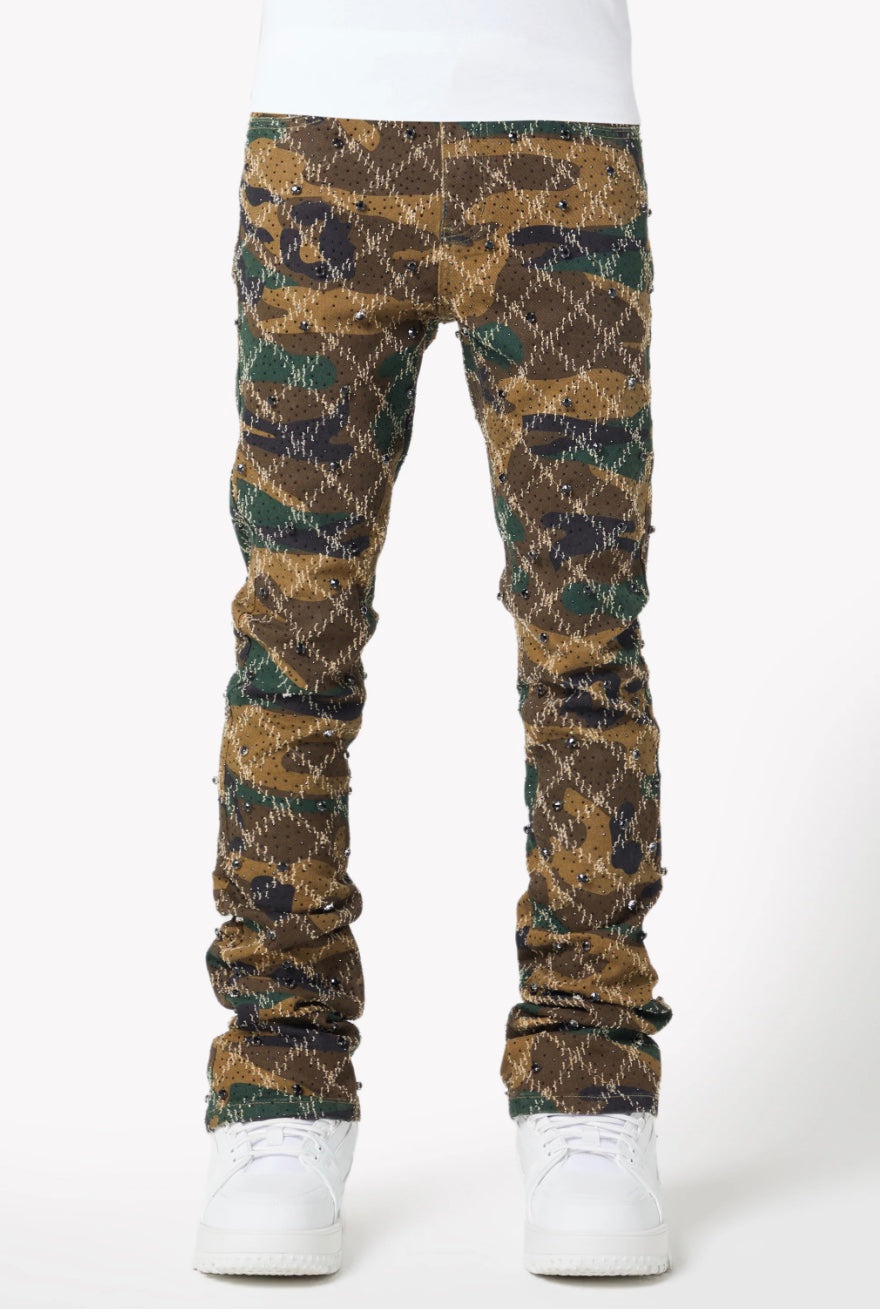 GUAPI Camo Embellished Denim