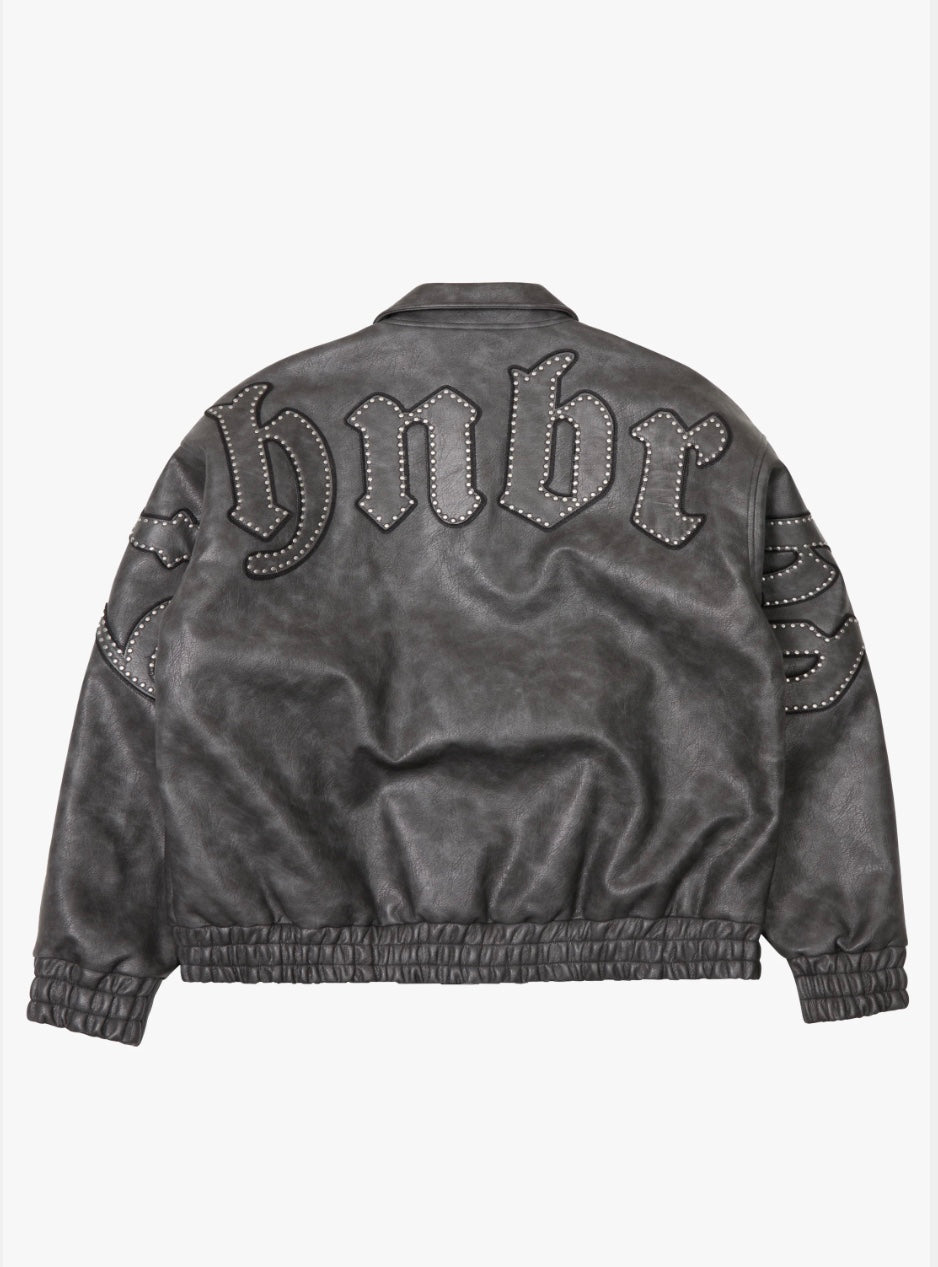 6THNBRHD Star Studded Leather Jacket