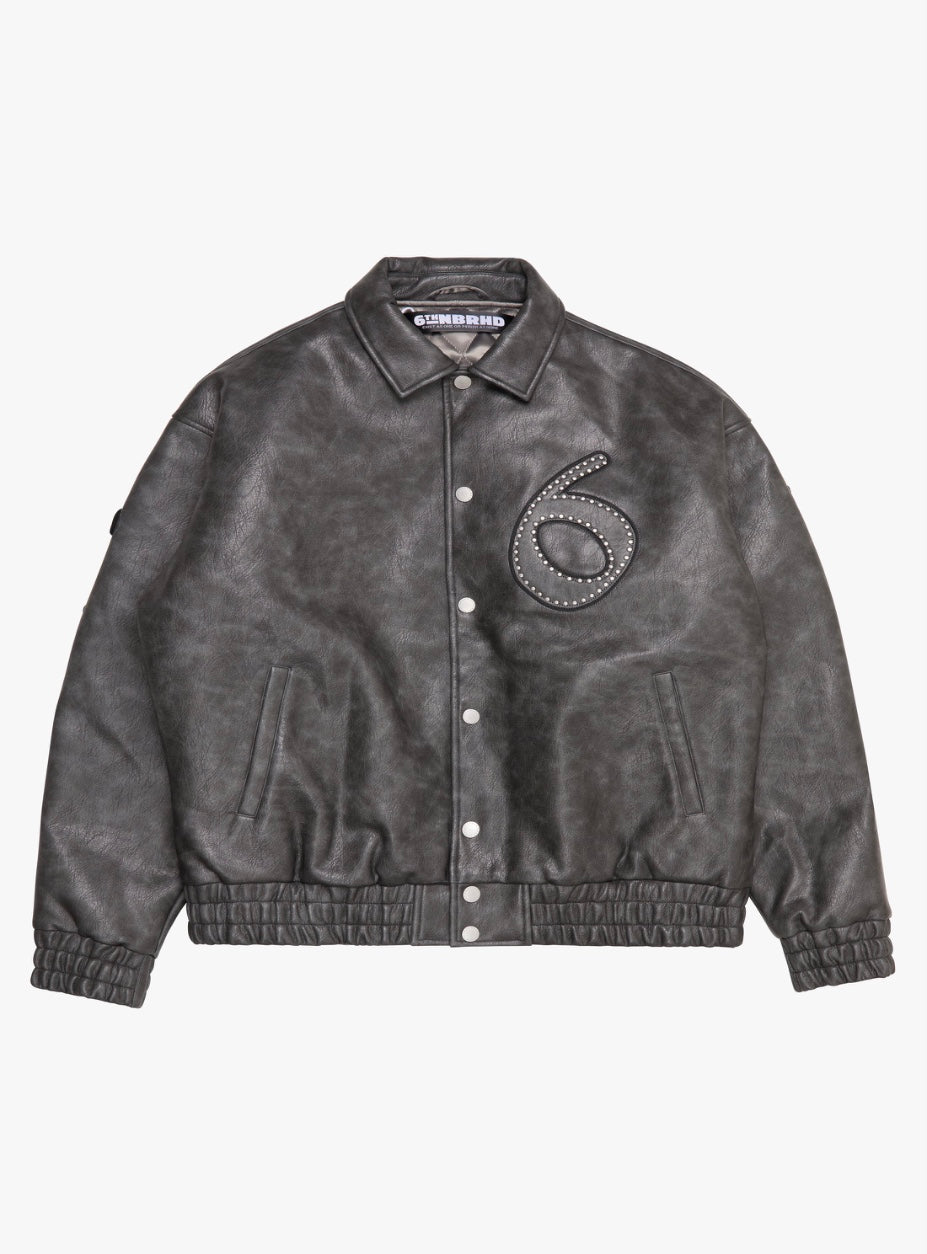 6THNBRHD Star Studded Leather Jacket