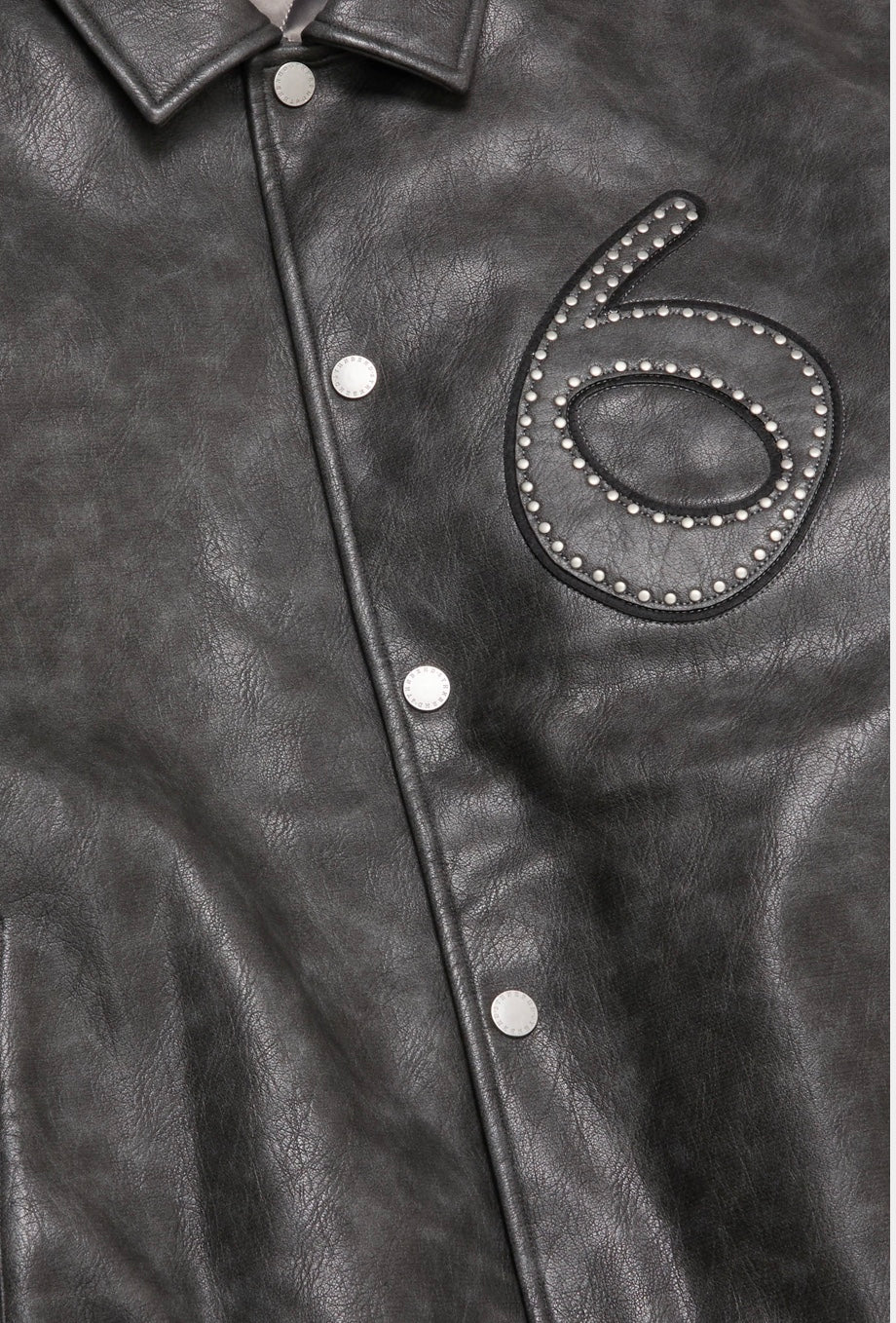 6THNBRHD Star Studded Leather Jacket