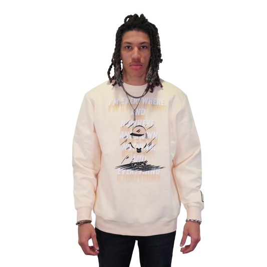 AL WISSAM "I'm Everywhere" Crewneck-Cream